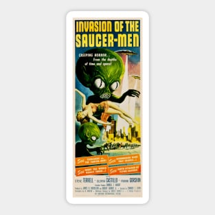 INVASION OF THE SAUCER MEN Retro Alien Sci Fi Vintage Movie Sticker